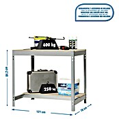 Simonrack Simonwork Werkbank (L x H: 76 x 84,2 cm, Breite: 121 cm, Traglast: 600 kg, Grau)