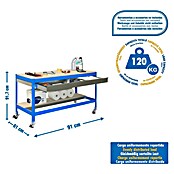 Simonrack Simonwork Werkbank (L x H: 61 x 95 cm, Breite: 90 cm, Traglast: 280 kg, Blau)