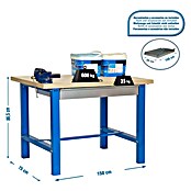 Simonrack Simonwork Banco de trabajo BT6 Box Madera (L x Al: 75 x 86,5 cm, Ancho: 150 cm, Capacidad de carga: 800 kg, Azul)