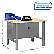 Simonrack Simonwork Werkbank (L x H: 76 x 86,5 cm, Breite: 150 cm, Traglast: 800 kg, Grau)