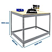 Simonrack Simonwork Werkbank Basic 1 (L x B x H: 90 x 120 x 90 cm, Traglast: 400 kg, Silber) | BAUHAUS