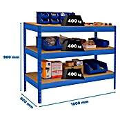 Simonrack Simonwork Werkbank Basic 3 (L x B x H: 60 x 180 x 90 cm, Traglast: 400 kg, Blau) | BAUHAUS