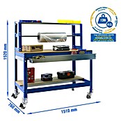 Simonrack Simonwork Werkbank MOBILE BT4 BOX (L x B: 76 x 151 cm, Arbeitshöhe: 152 cm, Belastbarkeit: 120 kg, Blau) | BAUHAUS