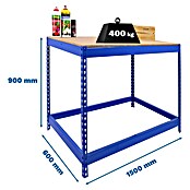 Simonrack Simonwork Werkbank Basic 1 (L x B x H: 60 x 150 x 90 cm, Traglast: 400 kg, Blau) | BAUHAUS