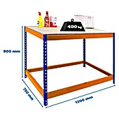 Simonrack Simonwork Werkbank Basic 1 (L x B x H: 75 x 120 x 90 cm, Traglast: 400 kg, Orange/Blau) | BAUHAUS