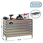 Simonrack Simonwork Banco de trabajo BT5 Box (L x An: 76 x 151 cm, Altura de trabajo: 84,2 cm, Carga soportada: 810 kg, Galvanizado) | BAUHAUS
