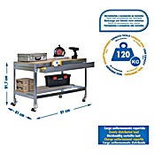 Simonrack Simonwork Werkbank MOBILE BT0 BOX (L x B: 61 x 91 cm, Arbeitshöhe: 91,7 cm, Belastbarkeit: 120 kg, Silber) | BAUHAUS