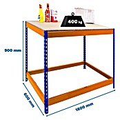 Simonrack Simonwork Werkbank Basic 1 (L x B x H: 60 x 180 x 90 cm, Traglast: 400 kg, Orange/Blau) | BAUHAUS