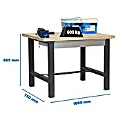 Simonrack Simonwork Banco de trabajo BT6L Box (L x An: 75 x 180 cm, Altura de trabajo: 86,5 cm, Carga soportada: 635 kg, Antracita) | BAUHAUS