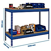 Simonrack Simonwork Werkbank Basic 2 (L x B x H: 45 x 210 x 90 cm, Traglast: 400 kg, Blau) | BAUHAUS