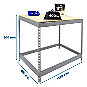 Simonrack Simonwork Werkbank Basic 1 (L x B x H: 60 x 150 x 90 cm, Traglast: 400 kg, Silber) | BAUHAUS