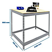 Simonrack Simonwork Werkbank Basic 1 (L x B x H: 75 x 210 x 90 cm, Traglast: 400 kg, Silber) | BAUHAUS