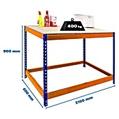 Simonrack Simonwork Werkbank Basic 1 (L x B x H: 60 x 210 x 90 cm, Traglast: 400 kg, Orange/Blau) | BAUHAUS