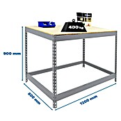 Simonrack Simonwork Werkbank Basic 1 (L x B x H: 60 x 120 x 90 cm, Traglast: 400 kg, Silber) | BAUHAUS