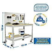 Simonrack Simonwork Werkbank MOBILE BT2 (L x B: 61 x 151 cm, Arbeitshöhe: 152 cm, Belastbarkeit: 120 kg, Blau) | BAUHAUS
