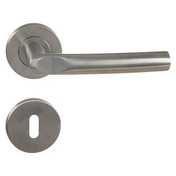 Conjunto de picaporte - Acero inoxidable - Herrajes de puerta de acero inoxidable con manija y roseta para puertas interiores. Diseño elegante para la vida moderna.