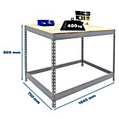 Simonrack Simonwork Werkbank Basic 1 (L x B x H: 75 x 180 x 90 cm, Traglast: 400 kg, Silber) | BAUHAUS