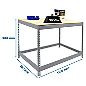 Simonrack Simonwork Werkbank Basic 1 (L x B x H: 75 x 120 x 90 cm, Traglast: 400 kg, Silber) | BAUHAUS