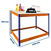 Simonrack Simonwork Werkbank Basic 1 (L x B x H: 45 x 210 x 90 cm, Traglast: 400 kg, Orange/Blau) | BAUHAUS