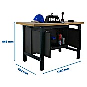 Simonrack Simonwork Werkbank BT6 MDF Cabinet 1200 (L x B: 75 x 120 cm, Arbeitshöhe: 86,5 cm, Belastbarkeit: 600 kg, Grau) | BAUHAUS