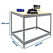 Simonrack Simonwork Werkbank Basic 1 (L x B x H: 90 x 180 x 90 cm, Traglast: 400 kg, Silber) | BAUHAUS