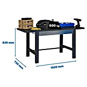Simonrack Simonwork Werkbank BT6L METAL 1BOX (L x B: 73 x 150 cm, Arbeitshöhe: 83 cm, Belastbarkeit: 635 kg, Schwarz) | BAUHAUS