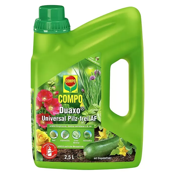 Compo Pilzfrei Duaxo® Universal AF - 2,5 l - Grüne 2,5L Flasche COMPO Duaxo Universal Pilz-frei AF Fungizid für Zierpflanzen, Gemüse und Kräuter.