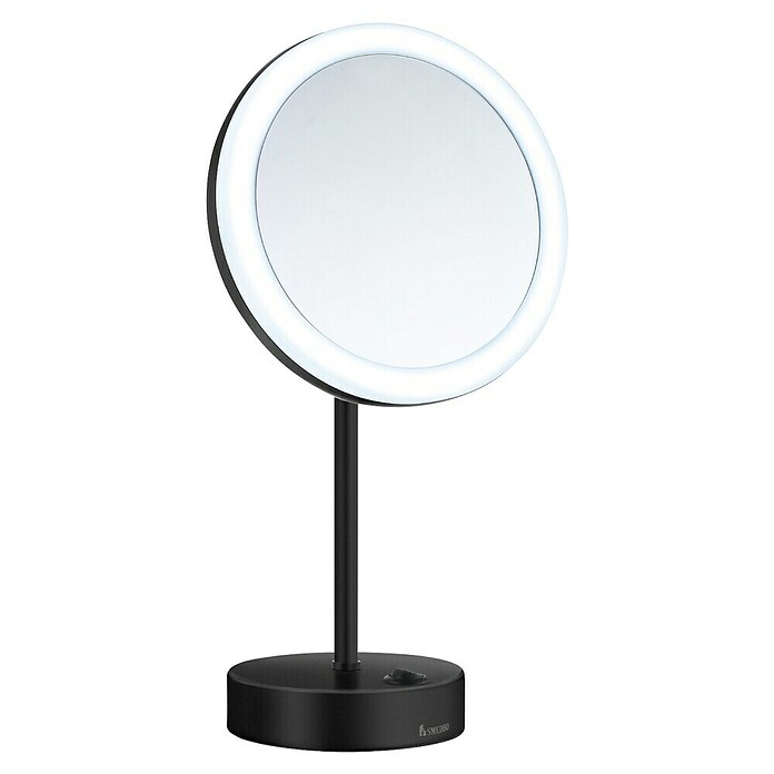 Smedbo Outline Cosmeticaspiegel staand (Diameter: 20 cm, Rond, Zwart, Vergroting 1: 500 %) | BAUHAUS