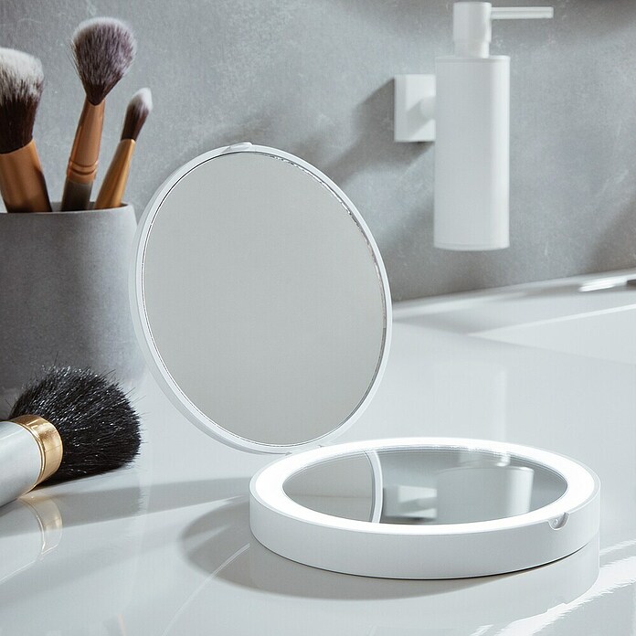 Smedbo Outline Cosmeticaspiegel Lite Reisspiegel (Diameter: 12 cm, Rond, Wit, Vergroting 1: 700 %) | BAUHAUS