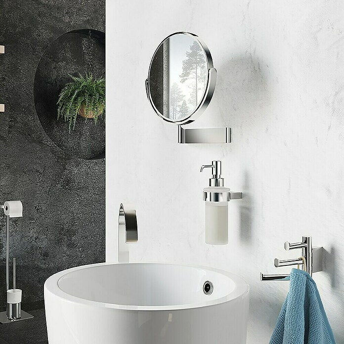Smedbo Outline Cosmeticaspiegel uitvouwbaar (Diameter: 20 cm, Rond, Chroom, Vergroting 1: 700 %) | BAUHAUS