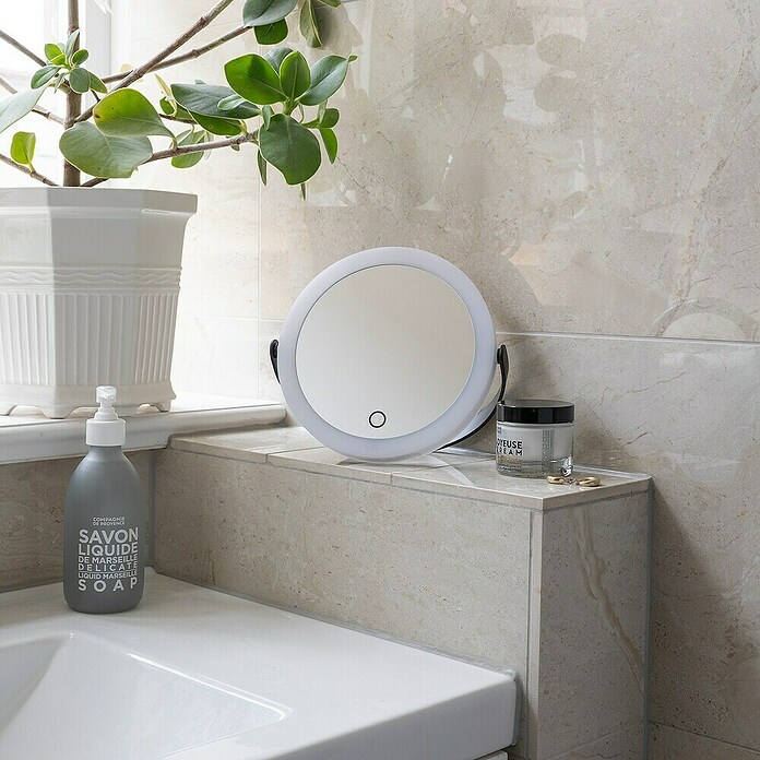 Smedbo Outline Cosmeticaspiegel (Diameter: 18 cm, Rond, Wit / Zwart, Vergroting 1: 700 %) | BAUHAUS