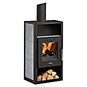 Justus Kaminofen Texas V (6 kW, Raumheizvermögen: 115 m³, Material Verkleidung: Keramik, Schwarz/Grau) | BAUHAUS