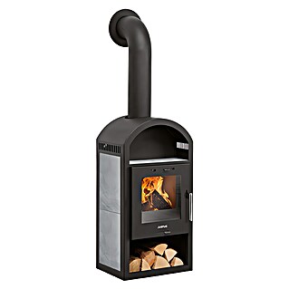 Justus Kaminofen Vegas V (6 kW, Raumheizvermögen: 115 m³, Material Verkleidung: Keramik, Schwarz/Grau)