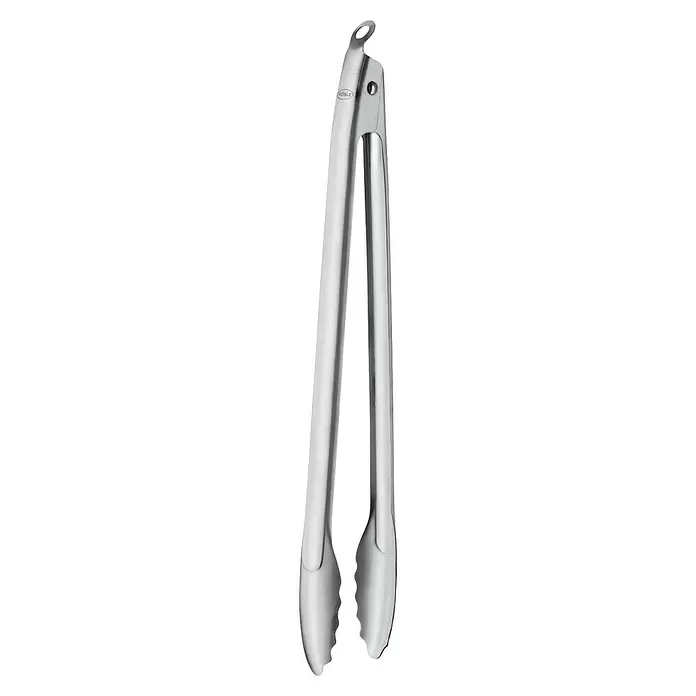 Rösle Grillzange - Länge: 43 cm, Edelstahl - Edelstahl-Küchenzange mit Aufhängeöse und gezackten Greifern.