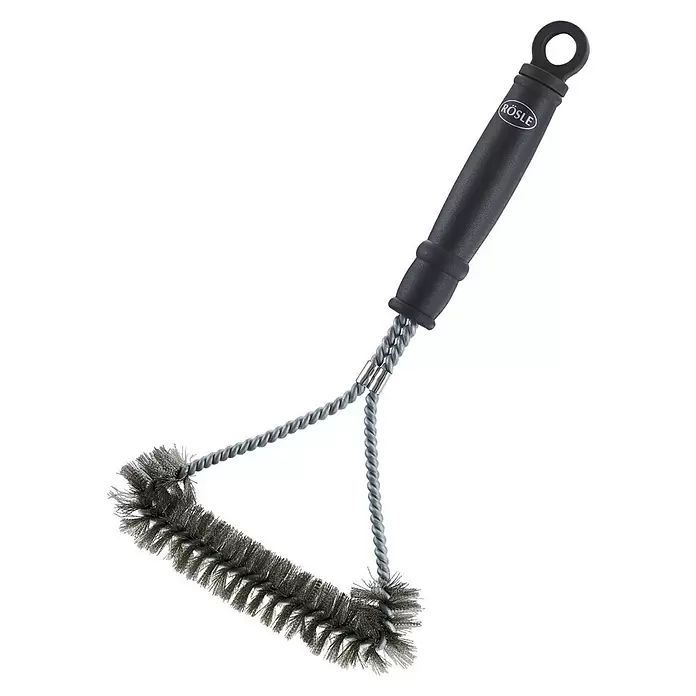 Rösle Grillbürste - Länge: 30 cm - RÖSLE Grillbürste mit schwarzem Griff und dreieckigen Metallborsten zur effektiven Grillreinigung.
