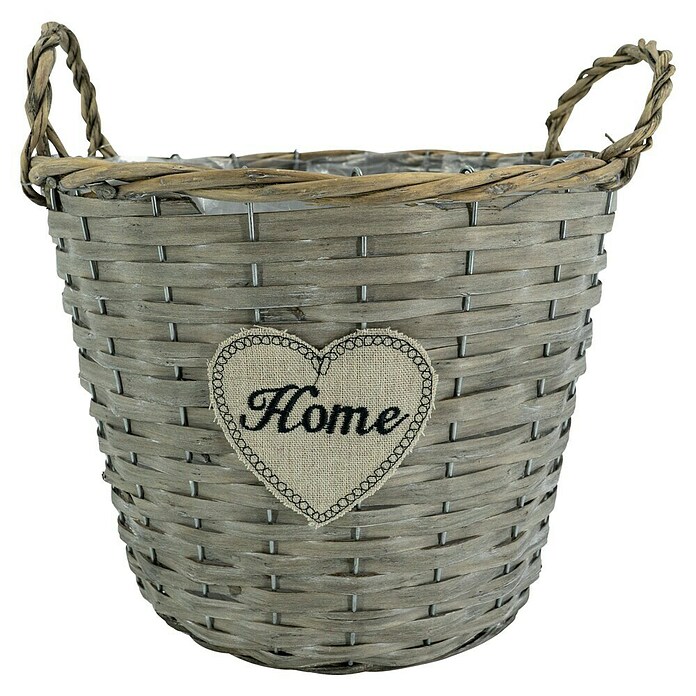 Pflanzkorb Home (Durchmesser: 28 cm, Holz, Grau) | BAUHAUS