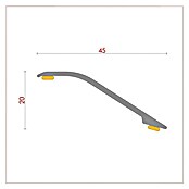 Baglinox Perfil de transición inclinado hasta 20 mm Aluminio - 25  (90 cm x 45 mm, Pegado)