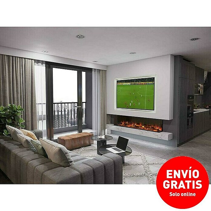 Charlton & Jenrick Chimenea eléctrica i1500E (1.500 W, Negro, L x An x Al: 30 x 153 x 56 cm) | BAUHAUS