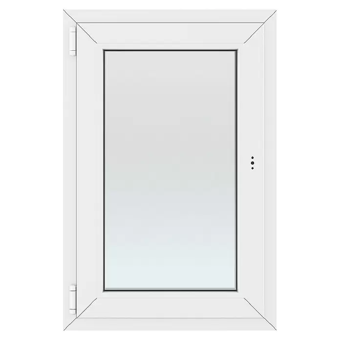 Solid Elements Kunststofffenster New Basic - 60 x 80 cm, Verglasung: 3-fach, DIN Anschlag: Links, Weiß - Weißes Flügelfenster mit weißem Rahmen.