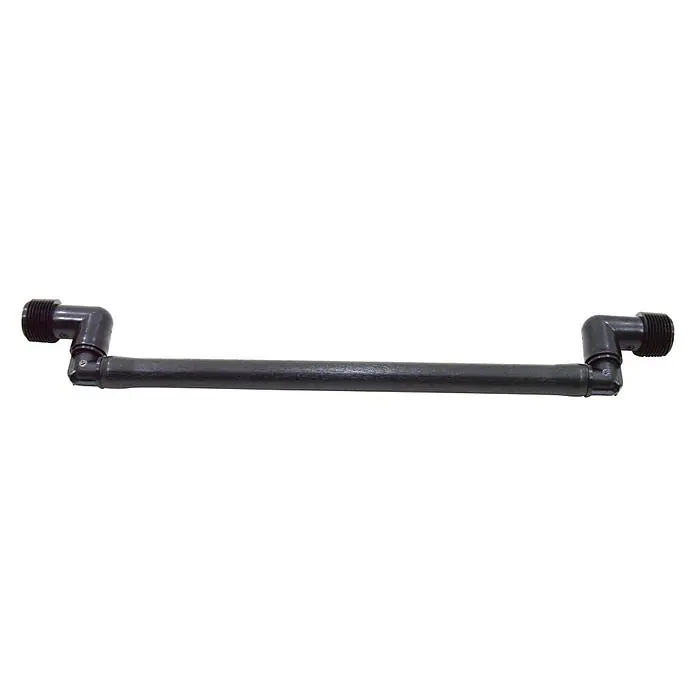 Tubo prolongador flexible con codo - 1 ud., Largo: 38 cm - Brazo de ducha negro con dos piezas finales. Un producto versátil y duradero para tu baño.