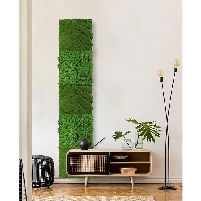 Jangal Wandpaneel Nature Design Flora - Thuja Tea Tree, 520 x 520 x 60 mm - Wandpaneel mit vertikal angeordnetem Moosdesign, das natürliche Akzente setzt und das Interieur optisch aufwertet.