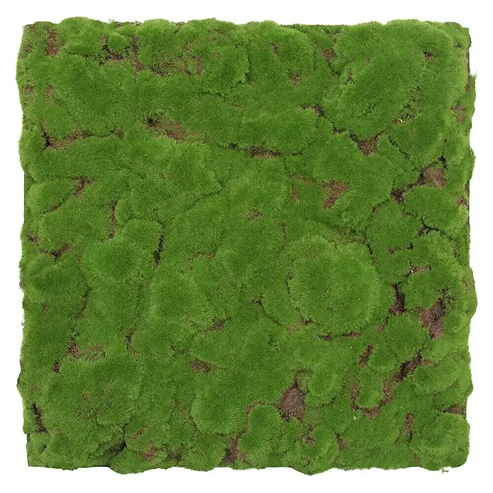 Jangal Wandpaneel Modular Wall Moos - Forest Green Bulk, 520 x 520 x 30 mm - Quadratische, strukturierte künstliche grüne Moosplatte für Dekorationszwecke.