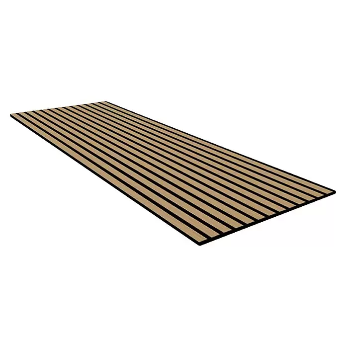 Jangal Akustikpaneel Modular Wall Furnier - Davert Oak, 1.040 x 520 x 10 mm - Helles Holzlamellen-Akustikpaneel mit dunklen Fugen.
