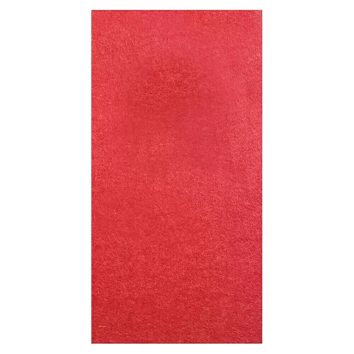 Jangal Wandpaneel Modular Wall PET Filz - Red, 1.040 x 520 x 6 mm - Nahaufnahme eines leuchtend roten strukturierten Blattes mit feiner, unregelmäßiger Oberfläche.