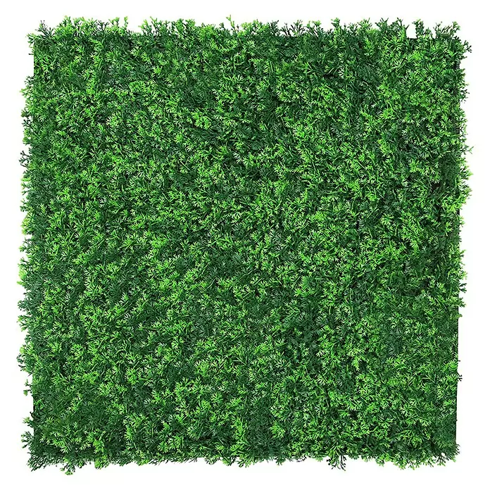 Jangal Wandpaneel Flora - Green Design Grass, 520 x 520 x 28 mm - Quadratische Platte aus dichtem, künstlichem grünem Gras, ideal für Deko an Wand oder im Garten.