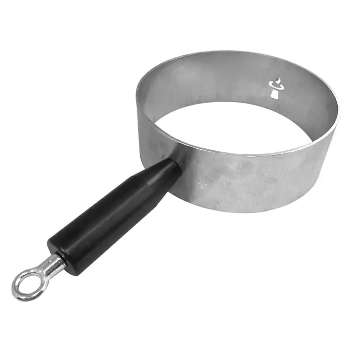 Remundi Grillring - Ø x H: 14 x 5 cm - Ein Edelstahl-Eierring mit schwarzem Griff, ideal zum Kochen perfekt geformter Eier oder Pfannkuchen. Praktisches Küchenwerkzeug.