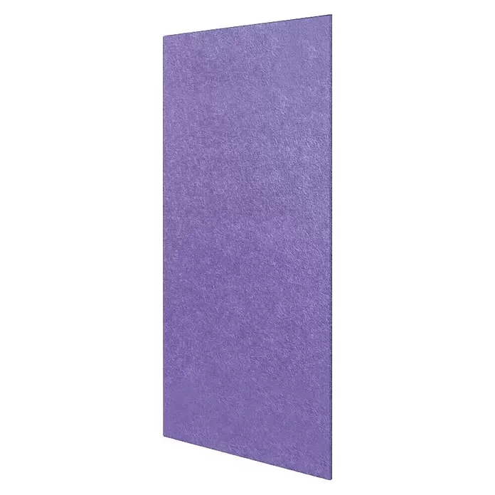 Jangal Wandpaneel Modular Wall PET Filz - Violet, 1.040 x 520 x 6 mm - Violette Faser-Akustikplatte, schräg gestellt.