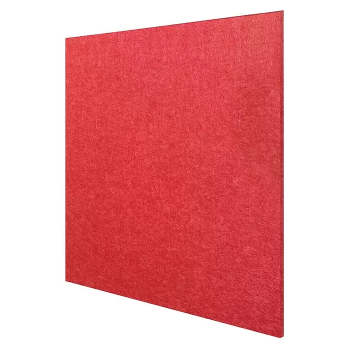 Jangal Wandpaneel Modular Wall PET Filz - Red, 520 x 520 x 6 mm - Rotes, rechteckiges Akustikpaneel mit strukturierter Filzoberfläche.
