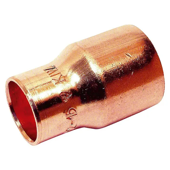 Manguito reductor de cobre M - H - 22 x 18 mm, 2 ud. - Reductor de cobre, un accesorio de plomería utilizado para unir tuberías de diferentes tamaños.