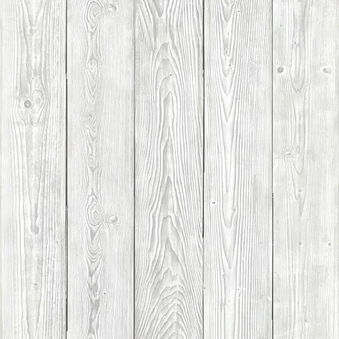 D-c-fix Holzoptikfolie Shabby Wood - 200 x 45 cm, Weiß, Selbstklebend - Nahaufnahme eines weißen Holzzaunpaneels mit sichtbarer Holzmaserung, ideal für rustikale Dekorationen und Hintergründe.